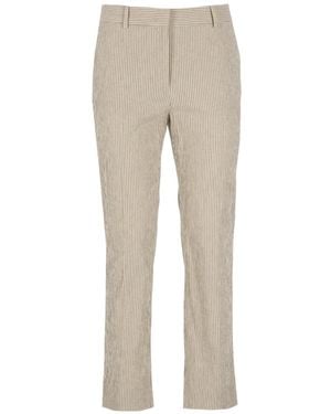 Weekend by Maxmara Striped Casual Pants - Natural