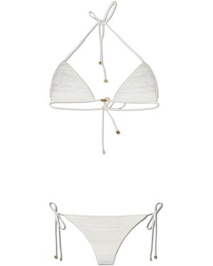Amiri Crochet Halterneck Two-Piece Swimsuit - White