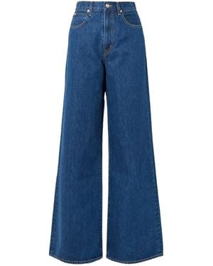 SLVRLAKE Denim Eva High-Rise Wide-Leg Jeans - Blue