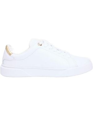 Tommy Hilfiger Logo-Detail Leather Sneakers - White