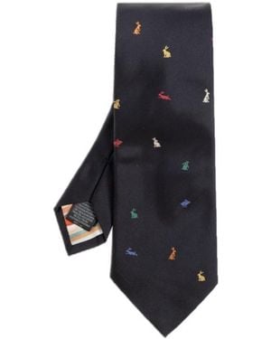 Paul Smith Patterned Tie - Black