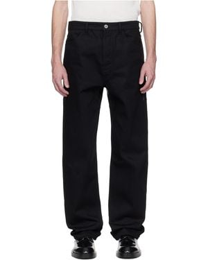 Jil Sander Wl Leather Jeans - Black