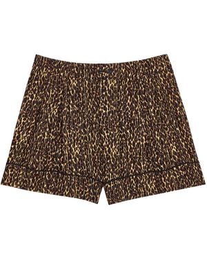 Saint Laurent Pajama-Style Shorts - Brown
