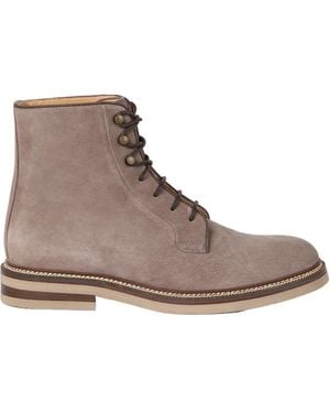 Brunello Cucinelli Lace-Up Suede Boots - Brown