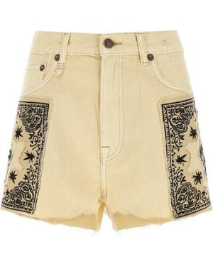 R13 Belt Loop Shorts - Natural