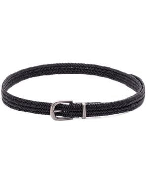 Brunello Cucinelli Braided Buckled Belt - White