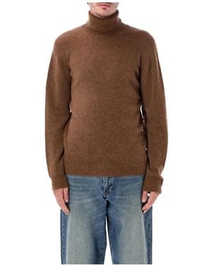 Roberto Collina High Neck Knitted Sweater - Brown