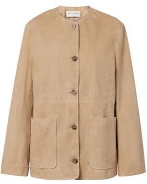 Nour Hammour Suede Jacket - Natural
