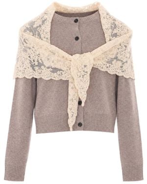 Sea Lace Shawl Cardigan - Grey