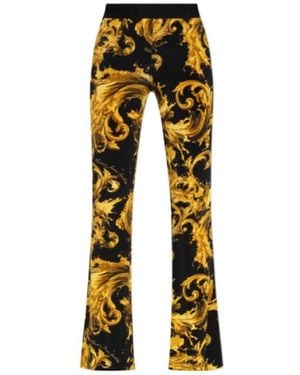 Versace Jeans Couture Couture Logo Waistband Flared-Leg Pants - Yellow