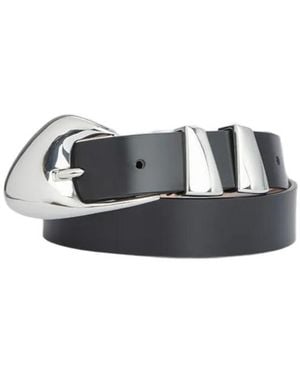 BY FAR Moore Metal-Buckle Belt - White