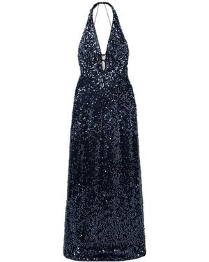 16Arlington Eima Sequined Tulle Halterneck Gown - Blue