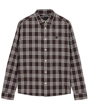 AllSaints Santiago Long Sleeved Check Shirt - Brown