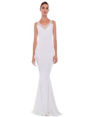 Norma Kamali Mesh-Detail Maxi Dress - White