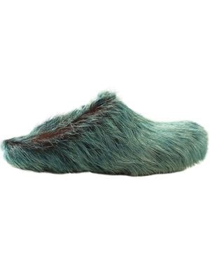 Marni Long Hair Fussbett Sabots - Green