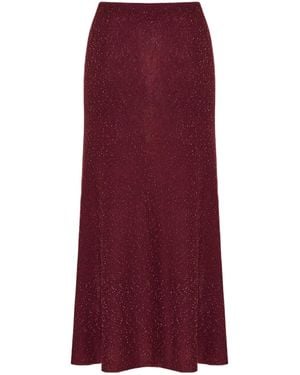 Gabriela Hearst Sabine Beads-Detail Midi Skirt - Purple
