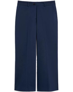 Weekend by Maxmara Cotton Satin Cropped Pants - Blue