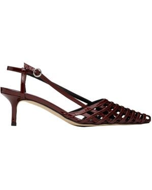 Aeyde Helit Leather Slingback Pumps - Brown