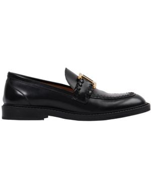 Chloé Chloé Marcie Round-Toe Loafers - Black