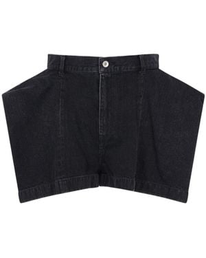 Sacai Mid-Rise Denim Shorts - Blue
