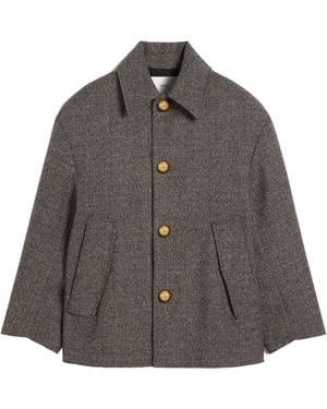 Ami Paris Ami Alexandre Mattiuss Oversized Short Belted Coat - Gray