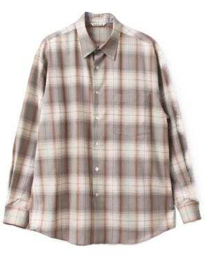 AURALEE Checked Shirt - Natural