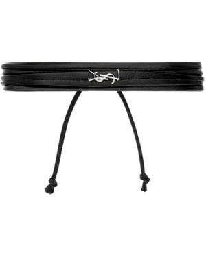 Saint Laurent Cassandre Multi-Strand Bracelet - Black
