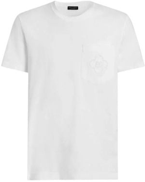 Dolce & Gabbana Cotton T-Shirt With Logo Embroidery - White