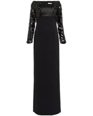 Safiyaa Liza Sequined Crêpe Gown - Black