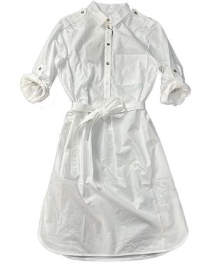 Burberry Logo Shirt Dress - White
