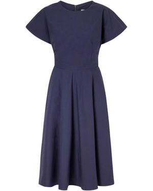 Rosie Assoulin Pleated Cotton-Taffeta Midi Dress - Blue