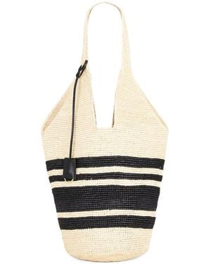 Anine Bing Stripes Leah Tote Bag - White