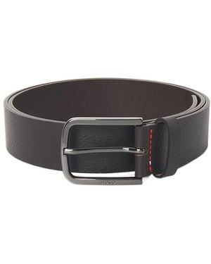 BOSS Lychee-Patterned Leather Belt - Multicolour