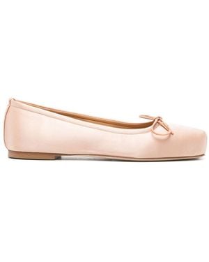 Aeyde Square-Toe Satin Ballerina Shoes - Pink