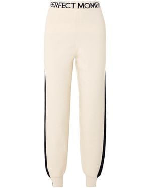 Perfect Moment La Tour Intarsia Wool-Blend Tapered Track Trousers - Natural