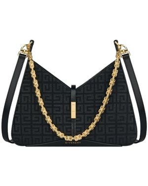 Givenchy Logo Embroidered Cut Out Small Shoulder Bag - Black