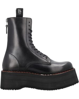 R13 Platform Ankle Boots - Black