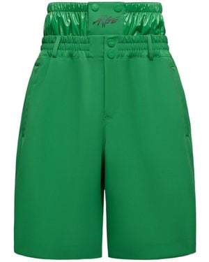 Moncler X Asap Rocky Logo Printed Layered Shorts - Green