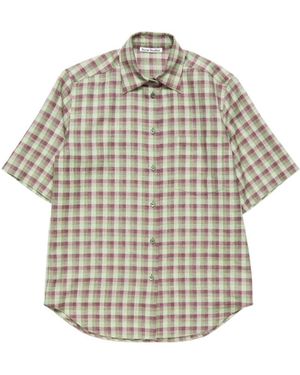 Acne Studios Checked Short-Sleeve Shirt - Grey