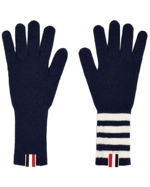 Thom Browne Rib Cashmere Gloves - Blue