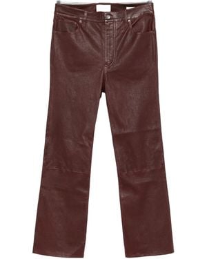FRAME Reboot Crop Leather Trousers - Red