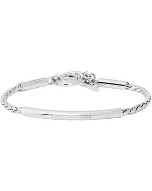 Saint Laurent Interconnected Metal Tube Bracelet - White