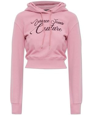Versace Jeans Couture Couture Cropped Drawstring Hoodie - Pink
