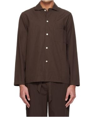 Tekla Long-Sleeved Pyjama Shirt - Brown