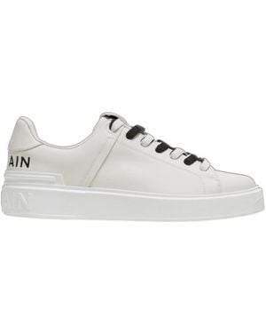Balmain B-Court Smooth Leather Sneakers - White