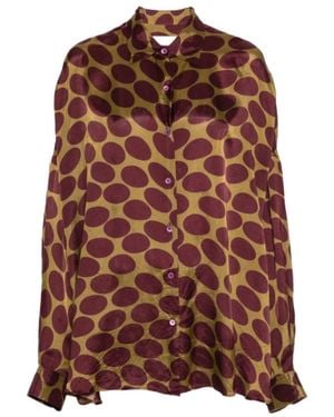Dries Van Noten Casia Oversized Printed Top - Brown