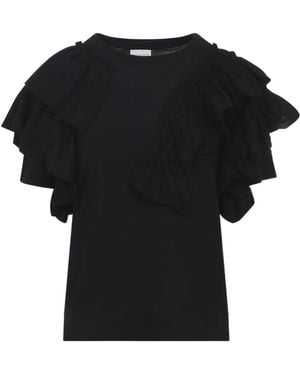 Dries Van Noten Crewneck Ruffled T-Shirt - Black