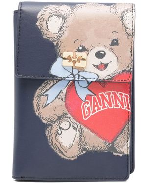 Ganni Bear-Graphic Wallet - Grey