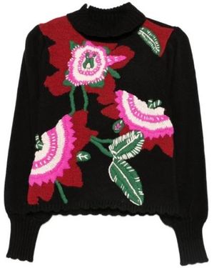 FARM Rio Floral Knit Jumper - Black