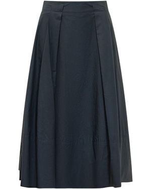 Woolrich Pleated Poplin Maxi Skirt - Blue